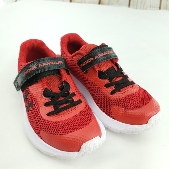 Under Armour Kids UA BPS Surge 3 AC 3024990-600 Red White Sneaker Shoes Sz 1.5Y - Picture 2 of 10
